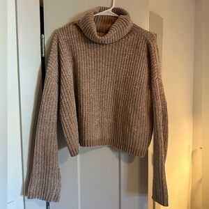 Blank NYC Warm Brown Turtleneck Crop Sweater